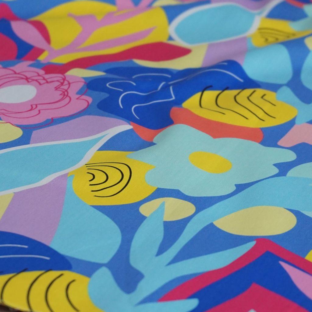 Preview: Baumwollstoff Motivdruck abstrakte Blumen bunt - Karina+Kind